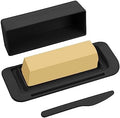 Bamboo Butter Dish with Lid and Knife,Small Butter Keeper for One