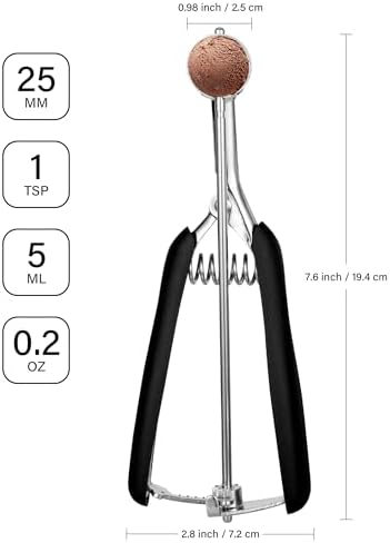Extra Small Cookie Scoop 1 tsp, Professional Stainless Steel Tiny Ice