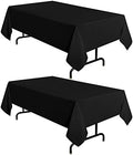 sancua 2 Pack Black Tablecloths 60x102 Inch for 6 Feet Rectangle