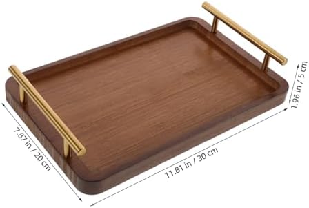 SOLUSTRE Wooden Serving Tray Rectangular Multi-Purpose Snack and Tea
