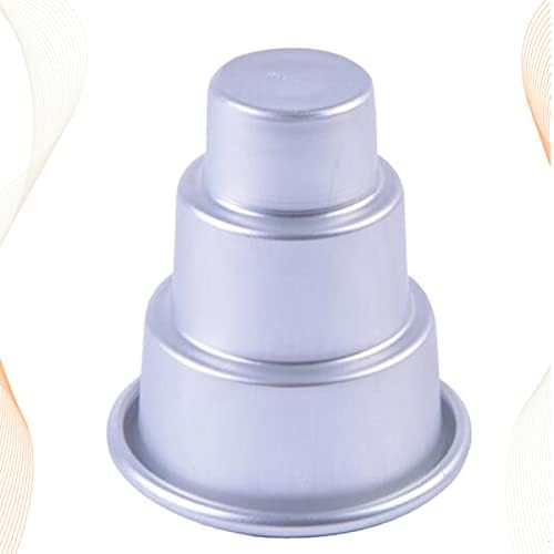 3-Tier Round Cake Molds Aluminum Cupcake and Pudding Baking Pan Set of