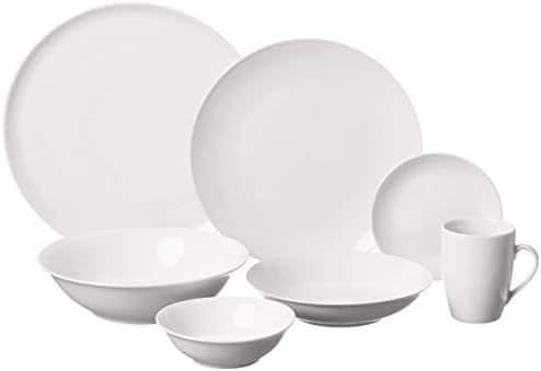 10 Strawberry Street 52 Pc Coupe Dinnerware Set, Service for 8, White,SM-5200-CP-W
