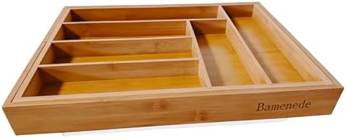 Bamboo Expandable Drawer Organizer- large Silverware Organizer