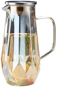 Drinking 1.4L Glass Water Pitcher with Lid Hot Cold Jug