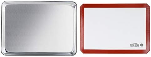 New Star Foodservice Aluminum Sheet Pan & Silicone Mat, 13x18-Inch