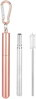 Telescopic Reusable Straw, 304 Stainless Steel 9.1 In