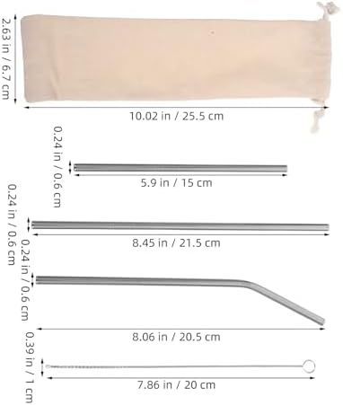 Reusable Stainless Steel Straws Set with Case and Brushes Xmas