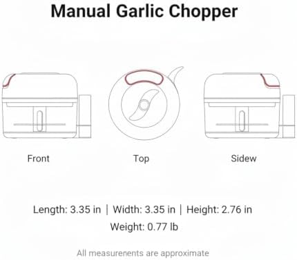 Manual Garlic Chopper, Pull String Food Mincer with Double Blades for