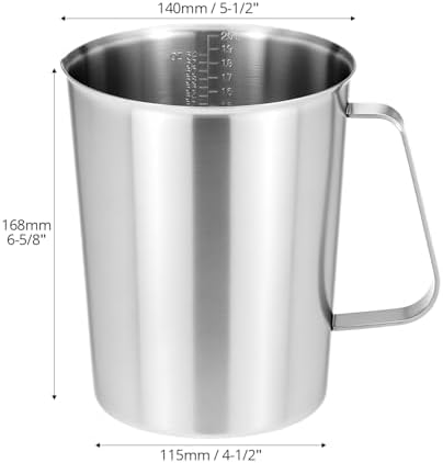 QWORK 304 Stainless Steel Measuring Cup 64 OZ with OZ/ML Graduations