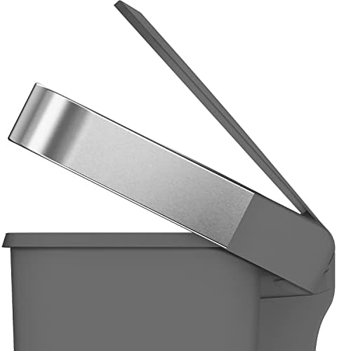 simplehuman Rectangular Step Trash Can, 45 Liter, Grey