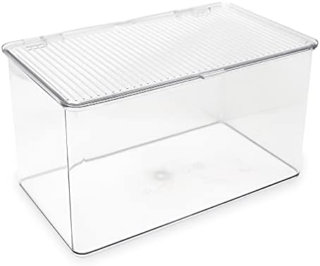 Isaac Jacobs Large Stackable Organizer Bin, 10.75” x 6.5” x 6.1”
