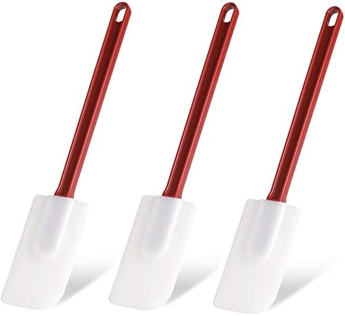 3 PCS Commercial Grade Heat Resistant Silicone Spatulas, 9.5-Inch