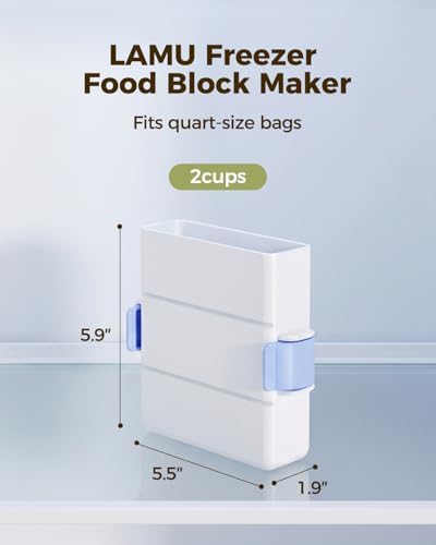 LAMU 2 Pack 2 Cup Souper Soup Cubes Freezer Container