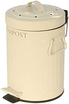 KitchenCraft 3 Litre Compost Bin, Cream