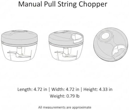 Manual Pull String Chopper, Compact ABS Mincer for Garlic Herbs
