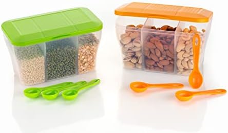 HAPPI Multipurpose Plastic 3 In 1 Masala Box for Kitchen, Spice Boxes