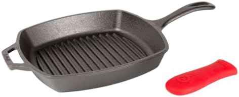 Lodge Square Cast Iron Grill Pan, PFAS-Free, 10.5 Inches