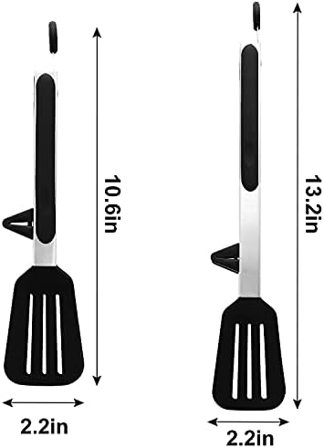 Kitchen Tongs and Spatula, 9" and 12", Silicone Tips