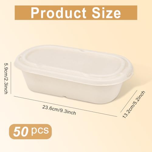 50 Pack 34 fl oz Meal Prep Containers with Lids, Take Out Food Boxes