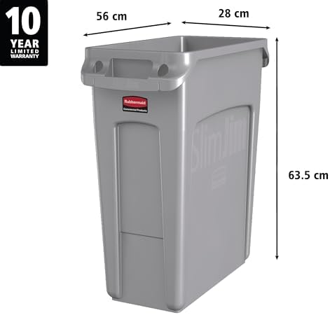 Rubbermaid Commercial Products SLIM JIM 16 GAL Trash Can