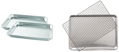 Nordic Ware Quarter Sheet Baking Pan (2 count) and Half Sheet with