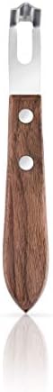 Viski Channel Knife, Citrus Zester and Orange Peeler Tool, Walnut Wood