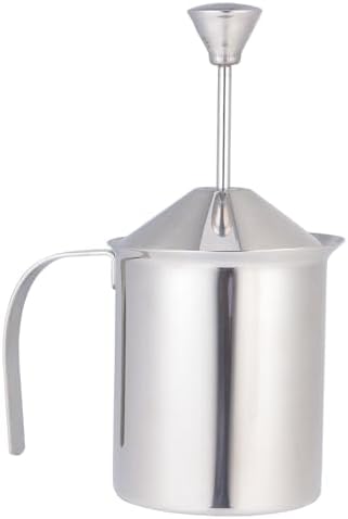 Manual Milk Frother Stainless Steel Double Mesh Frothing Pitcher Hand