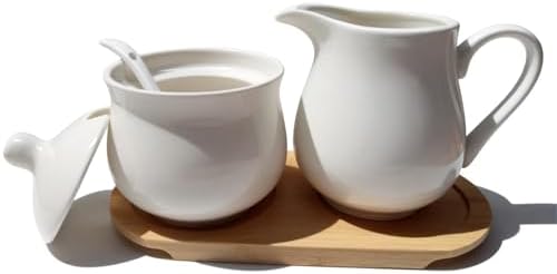 Ceramic Sugar and Creamer Set, Coffee Serving Set, 10 OZ Cream Pitcher