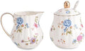 Ceramic Sugar and Creamer Set, 3 Piece Set with Cream Pitcher, Sugar