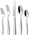 LUCIELLA 65-Piece Hammered 18/10 Forged Silverware Set and serving