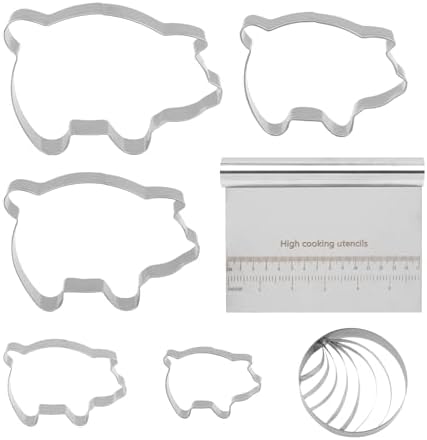 Concha Cutter and Puerquito Pig Mold Baking Set, 5 Graduate Sizes