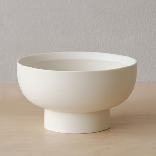 WENSHUO Pedestal Bowl, Decorative Ceramic Fruit Bowl, 6.7 in, Matte
