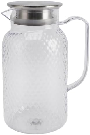 EVGATSAUTO Acrylic Water Pitcher 1500ml with Lid and Handle, Heat Up