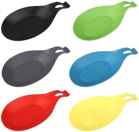 6 Pcs Heat-Resistant Silicone Spoon Rests for Kitchen Utensils, 6