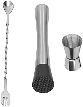 Stainless Steel Cocktail Bar Set Jigger Muddler Stirring Spoon for