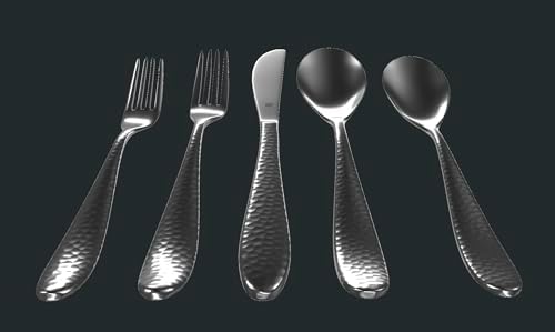 Danialli Matte Silverware Set, 18/10 Stainless Steel Satin Flatware