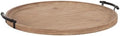 Kate and Laurel Bruillet Farmhouse Wood Round Ottoman Tray; 24 x 22