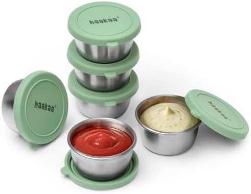 haakaa 6 Pack Small Salad Dressing Container To Go, 1.18 oz Leakproof
