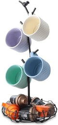 Coffee Mug Holder for Countertop, Mug Tree with Bird's Nest Storage