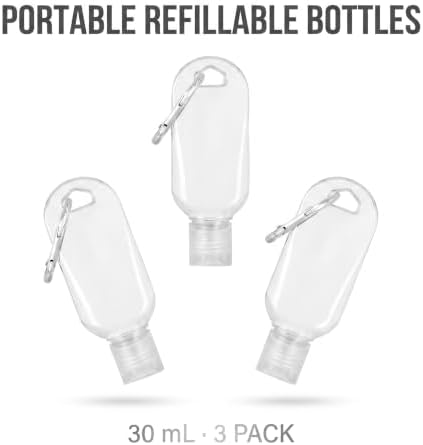 3Pcs Pocket Portable Clear Hot Sauce Keychain Bottles,2oz/50ml