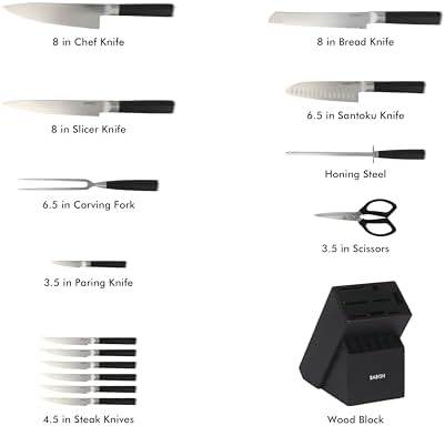 Babish 15-Piece German Steel Knife Block Set