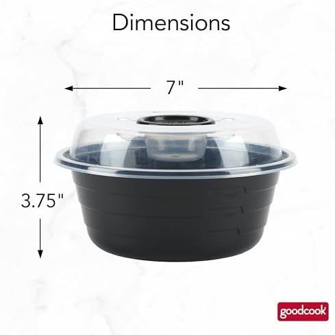 GoodCook 4-Cup Meal Prep Bowls Set with Lids and Dressing Cup