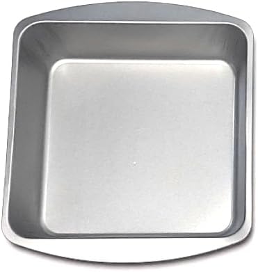 Square Metal Cake Pans, Silver Aluminum Bakeware Set, 2 Piece Baking