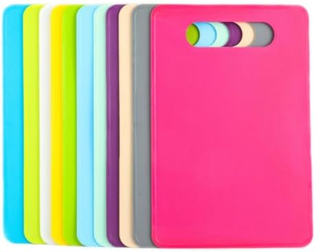 6pcs Mini Plastic Cutting Boards with Hanging Hole, Non Slip PP