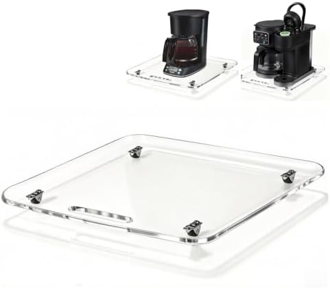 Acrylic Appliance Slider Tray for Coffee Makers, 13"x14"