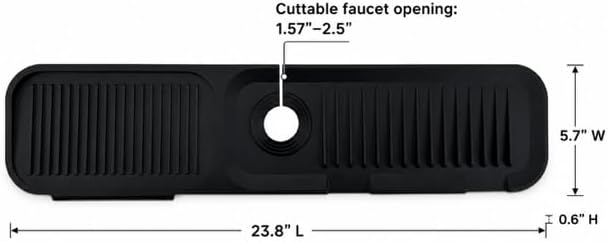 Silicone Sink Splash Guard for Kitchen Faucet, Fast Drying, Black