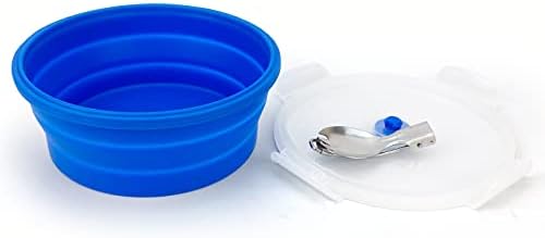 Collapsible Lunch Bowl With Lid, Camping Bowls with Spoon, Silicone