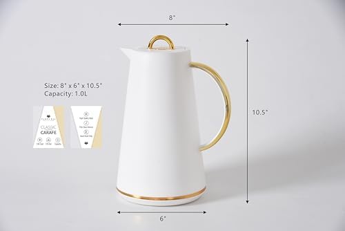 Pampa Bay Thermal Carafe (White and Gold)