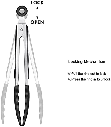 4 Pack Silicone Kitchen Tongs, 9" and 12"
