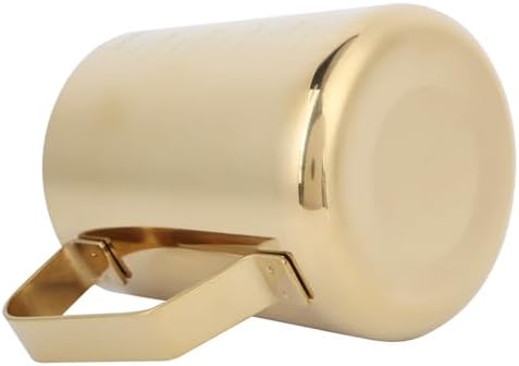 Milk Frothing Pitcher 600ML Stainless Steel Gold with Scale